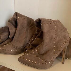 Beaded Thigh High Boots